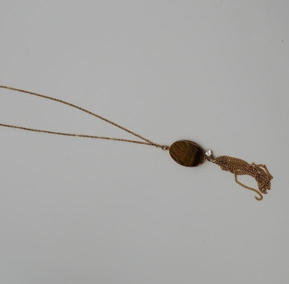 🐈Cat Tiger's Eye Tassel Necklace - Picture 6 of 8